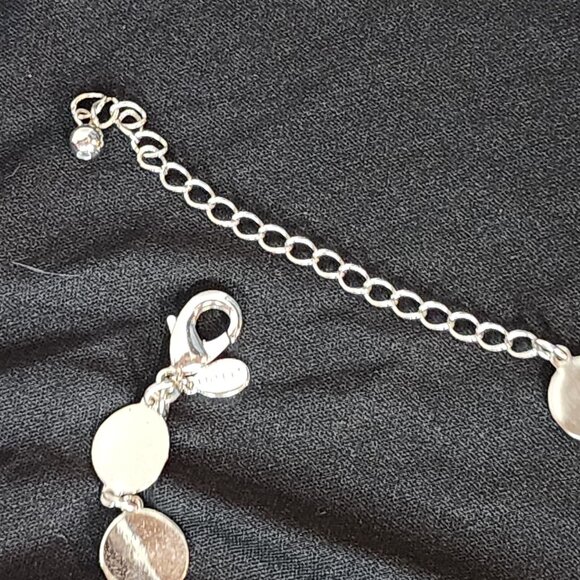 Chico's Vtg Sliver Tone Circle Square Chunky Layered Bib Statement 19" Necklace - Picture 15 of 16